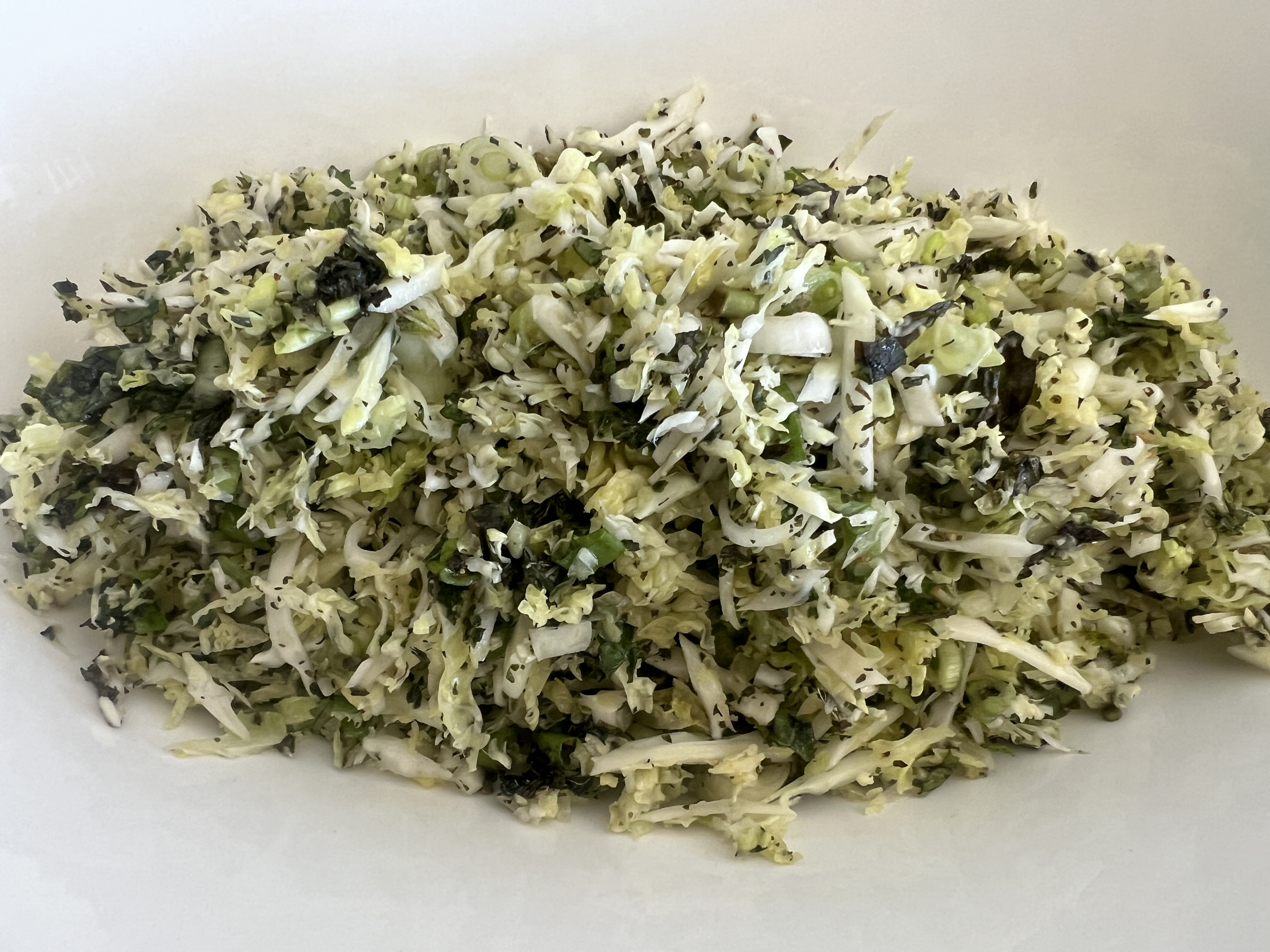 Lemony mint cabbage salad